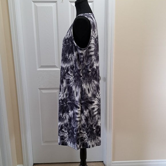 ❤️ NWOT Gaiam Tie Dye Dress Tank Style Women's XL Soft Casual Grey White - Picture 9 of 11